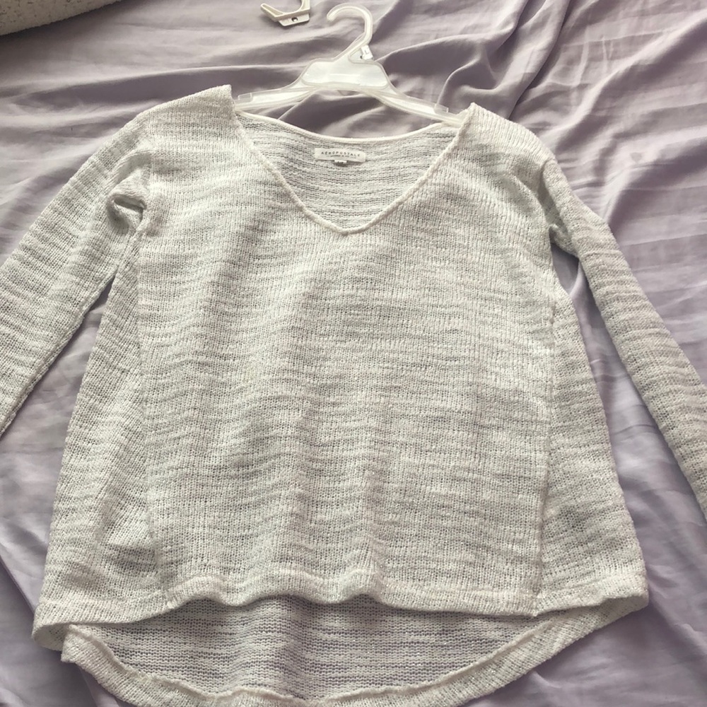 White shimmer sweater